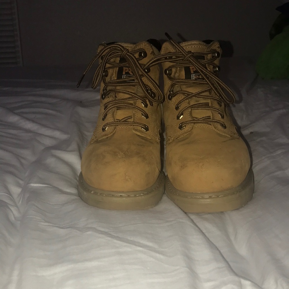 Steel toed Timberlands